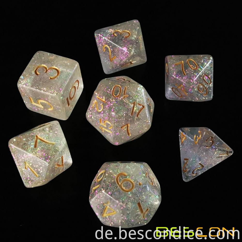 Iridecent Swirls Dice For Role Playing Game 2